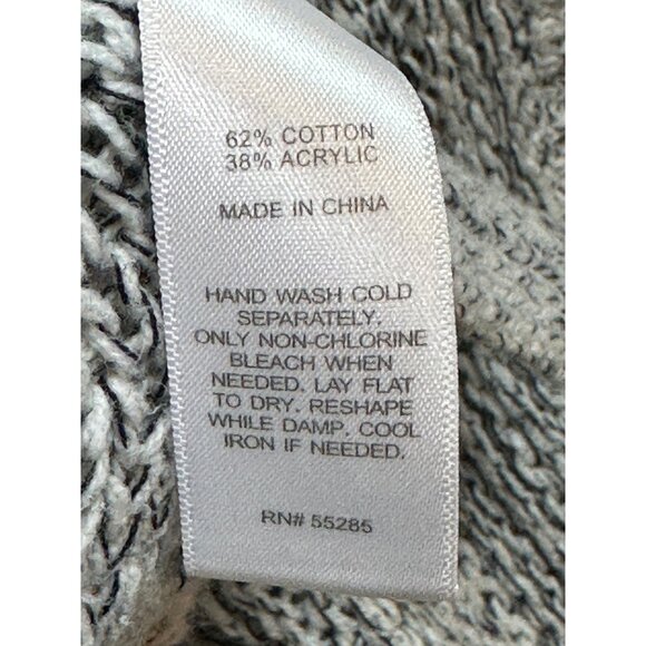 Express Open Shoulder Knit Sweater Womens Size Small Crew Neck Grey Black - Picture 11 of 16